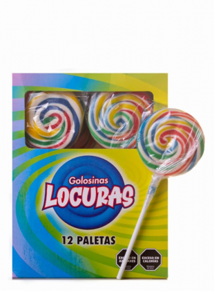 Paletas Multicolor Chica Caja x 12 uni.