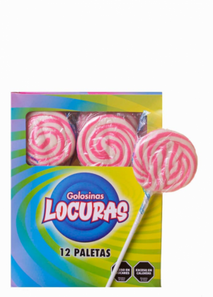 Paletas Multicolor Chica Caja x 12 uni.